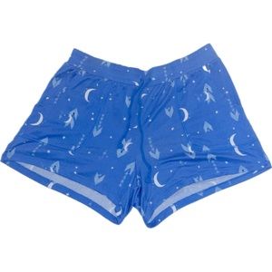 blue crecent moon pajama shorts
